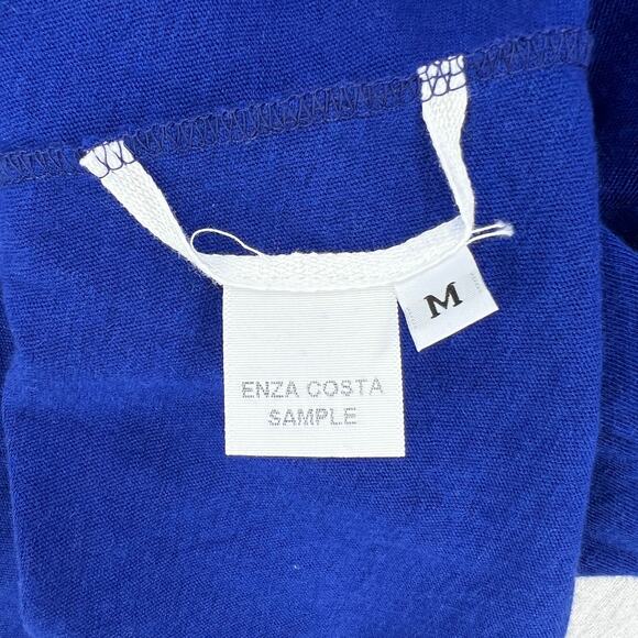 ENZA COSTA Cashmere Loose Long Sleeve Crew Tee Womens Medium Cobalt Blue NEW - Picture 9 of 14
